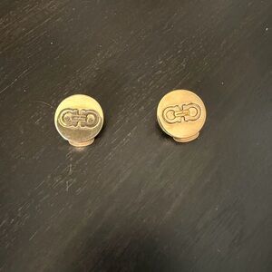 Gold-Tone Designer Vintage  Ferragamo Clip-On Earrings